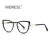 Lentes Rosa Té Antiluz Azul 3151 Oro Liso TR Moda Ojo de Gato Marco Europeo y Americano Muestra Mismos Lentes Planos