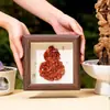 Ornamento de Porta-Retrato de Cabacinha de Pedras de Cristal Naturais 4 polegadas Cristal DIY Artesanato de Atrativo Turístico Cultural e Criativo Suporte de Exibição para Decoração de Casa