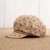 Boina Coreana al por mayor 2026 Nuevo Sombrero de Boina de Lunares, Sombrero Octogonal Versátil Vintage, Sombrero de Artista, Moderno para Circunferencia de Cabeza Grande