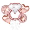 Set de Globos de Anillo de Diamante Aliexpress Transfronterizo Día de San Valentín Confesión Propuesta Decoración de Habitación de Boda Globo de Diamante para San Valentín
