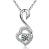 Colgante de Cisne de Temperamento Simple Joyería de Diamantes Colgante de Cisne Bailando en Forma de Corazón Cadena para Clavícula Colgante de Cisne de Amor