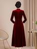 Vestido Cheongsam de Terciopelo Nuevo Estilo de Shenzhen Vestido de Banquete para Suegra Ropa de Invierno Tallas Grandes Vestido Estilo Chino Venta al por Mayor