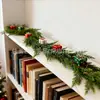 Jms Amazon Transfronterizo Más Vendido Guirnalda Artificial de Pino y Ciprés Decoración Navideña Planta Verde Adorno Colgante 180cm Decoración del Hogar
