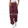 Amazon 2023 Calça Esportiva Solta de Cintura Alta Feminina Xadrez Cintura Alta Sem Cordão Calça Suéter Casual com Bolsos