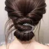 Pinza para el Cabello en Forma de V para Cola de Caballo Alta, Herramienta Mágica para Fijar el Cabello en la Parte Posterior de la Cabeza, Pinza para el Cabello de Alta Gama con Pedrería, Accesorio para el Cabello para Mujeres