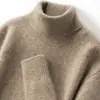 Caja de Regalo Suéter de Cachemira para Hombre de Edad Media y Joven Punto de Cuello Alto Otoño e Invierno Estilo Nuevo Suéter de Lana de Alta Gama como Capa Base