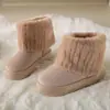 Nuevos estilos de otoño e invierno para exportación: Botas de algodón de media pantorrilla, con suela gruesa, sin cordones, cálidas, cómodas y antideslizantes, adecuadas para condiciones de nieve en el noreste de China, diseñadas para mujeres