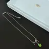 Collar de Manzana Verde Lindo y Fresco con Diamantes Collar de Dopamina para Mujer Estilo Dulce Fresco Picante Moda de Nicho Cadena para Clavícula