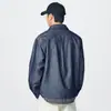 Camisa de Mezclilla Pesada Chaqueta para Hombre Estilo Primavera 2026 Camisa Rayada Color-Block Cuello Campana Chaqueta Camisa de Marca de Moda Venta al por Mayor