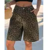 Pantalones de longitud media con estampado de leopardo para mujer Biaomai, sencillos, elegantes y casuales, muy adecuados para el verano.