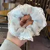 Goma para el pelo con lazo suave estilo coreano, encaje, para chica dulce, accesorio de pelo elegante, estilo fresco