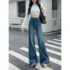 Calça Jeans Microlar Feminina Nova Primavera e Outono 2025 Calça Wide Leg Stretch Slim Fit Calça Flare Grande