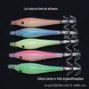 Anzol Suave para Lula de Aço Inoxidável, Isca Luminosa, Camarão de Madeira, Camarão de Olhos Grandes, Camarão Biônico Colorido para Pesca em Mar, Isca Dura, Anzol para Polvo