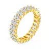 Amazon Temperamento Lujo Ligero Anillo de Diamante de Plata de Ley S925 Transfronterizo Fila Única Circonita Anillo de Boda Versátil Salida de Fábrica