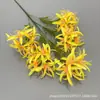 Flores de Lirio Araña Artificiales de un Solo Tallo de 5 Cabezas Transfronterizas para Jardín Monet, Escaparate, Cafetería, Decoración Exterior y Arreglo Floral
