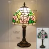Luminária de mesa de vitral Tiffany abajur de vidro de luxo luminária de mesa decoração de interiores luz ambiente luminária de mesa para leitura ao lado da cama
