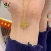 Loja de Ouro Mesmo Estilo Um Lado Gelo Triturado Um Lado Laser Trevo de Quatro Folhas Colar Feminino Banhado a Ouro Brilhante Colar de Trevo Escama de Peixe