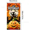 Serie exclusiva transfronteriza de cortinas de puerta de Halloween, con impresiones de alta definición de calabazas espeluznantes y sangrientas para decoraciones festivas.