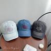 Gorra de Béisbol de Mezclilla Lavada para Mujer Gorra Original Bordada con Letras de Varias Filas Sombrero de Sol Todo Fósforo Estilo Coreano para Hombre Primavera y Verano