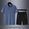 Camiseta para hombres de mediana edad y mayores verano 2024 Traje de verano para papás nuevos Manga corta de seda helada ropa de papá papá