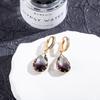 Aretes de turmalina de encaje microincrustado de venta caliente transfronteriza, diseño creativo de moda, aretes de gota de agua de color contrastante, aretes femeninos europeos y americanos
