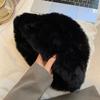 Gorro de felpa pequeño con forma de cara para mujer, gorro de lana tejido con gran circunferencia de cabeza, estilo japonés, estilo coreano, gorro cálido y peludo blanco, para otoño e invierno