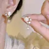 Brincos de pérola com laço de bolinhas estilo francês para mulheres, novos brincos de franja 2026, primorosamente desenhados e estilosos