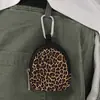 Monedero Estampado de Leopardo Cuero Artificial Impermeable Imitación Cuero Cremallera Bolsa de Almacenamiento Multifuncional Mini Bolsa para Auriculares