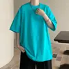 Camiseta de manga corta color vino para hombre, verano, estilo americano, retro de secundaria, marca de moda, versátil, cómoda, para pareja, joven, camiseta de media manga