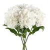 5 Peças de Hortênsias Brancas Artificiais Realistas com Hastes 53 cm Hortênsias Artificiais Realistas Flor de Hortênsia Grande para Casamentos Buquês Centros de Mesa Decoração de Casa Festa