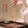 Estilo Zen semente de maracujá cordão de celular estilo étnico retro borla de rudraksha estilo bolsa da sorte cordão de celular curto