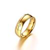 Anillo de moda de acero de titanio para hombre y mujer al por mayor personalidad simple con incrustaciones de anillo de diamante único estilo coreano anillo al por mayor R-059