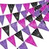 Nova bandeira triangular simples xadrez de ganso bobo com tema de Ação de Graças, Natal e Halloween decoração de festa