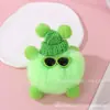 Creativo Imitación Piel de Conejo Pareja Peluche Hebilla de Color Bola de Carbón Pequeña Llavero Niñas Dibujo Animado Genio Bola de Peluche Colgante para Mochila Escolar