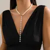 Amazon Moda Cadena Redonda de Cuentas Retro Francesa con Cuentas Simple Borla de Perla de Imitación Collar Largo Collar Joyería