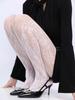 Medias Retro Marrón Maillard para Mujer Primavera y Otoño Calcetines de Fondo Lolita Encaje Seda Blanca Pequeña Medias de Red Sexy