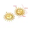 Pingente de Rosto Sorridente do Sol em Aço Inoxidável Banhado a Ouro 18K Pingente de Flor DIY Colar Brincos Acessórios de Joias Atacado Transfronteiriço