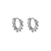 EL095 Estilo Coreano Ins Diseño de Nicho Minimalista Versátil Círculo Geométrico Cuentas Textiles Hebilla de Oreja de Plata de Ley S925 para Mujer