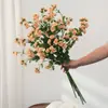 Ramo de Flores Artificiales de Camelia de Alta Calidad, Pequeño Ramo de Adornos Florales para Decoración de Sala de Estar en Casa, Materiales de Flores Artificiales de Gama Alta