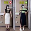 Falda de Traje Negra para Mujer Verano Nueva Falda Midi de Línea A con Abertura Talla Grande mm Gorditas Aspecto Adelgazante Cintura Alta Culottes 5