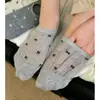 Meias sapatilha de rede com laço para mulheres, respiráveis, finas, de corte baixo, curtas para o verão, antiderrapantes, meias invisíveis para mulheres