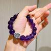 Pulseira de prata 925 de alta qualidade com 12 mm de ametista real do Uruguai
