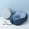 Almofada em Formato de U de Espuma de Memória, Fresca e Portátil, Pode Ser Guardada, Almofada de Pescoço para Cochilo no Escritório, Viagens e Apoio de Cabeça de Avião