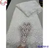 Vestido de Tela de Encaje Cortado Bordado con Lentejuelas y Perlas Soluble en Agua Encaje de Cuerda al por Mayor Tela de Encaje