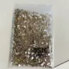 Pedras Strass para Unhas Redondas Pequenas de Fundo Plano Cor Champagne, Pedras Strass de Vidro Brilhantes, Pedras Strass para Unhas DIY, Pedras Strass para Decoração de Unhas
