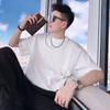 Playera de Manga Corta Patchwork de Diseño Moderno para Hombre, Top de Media Manga Versátil Casual Nuevo Elegante y a la Moda