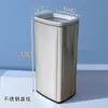Cubo de basura de acero inoxidable para baño con apertura directa sin tapa, tapa abatible lateral, cubo de basura cuadrado comercial para entrada de ascensor