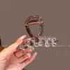 Pinza de Cristal Rosa de Gama Alta para Coleta Alta para Poco Volumen de Cabello, Pinza de Bola Completa para el Cabello, Accesorio para el Cabello para Mujeres, Pinza de Tiburón en la Parte Posterior de la Cabeza