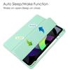 Funda protectora trasera transparente de acrílico para iPad Air4 de 10,9 pulgadas con triple ranura para bolígrafo (2020) y tapa plana abatible.