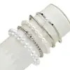 Pulsera Pulsera de Perlas CCB Elástica Elegante para Mujer de Moda Transfronteriza Europea y Americana Set de 5 Piezas de Joyería de Mano Ecológica